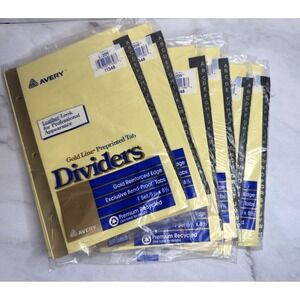 AVERY GOLD LINE INSERTABLE TAB DIVIDERS  BRAND NEW Sealed Package 6